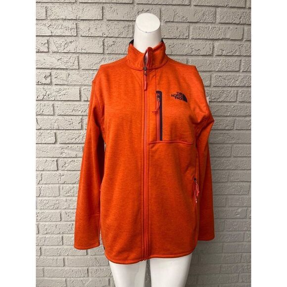 The North Face Men Orange Zip Front Long Sleeve Jacket Size S - Picture 2 of 9